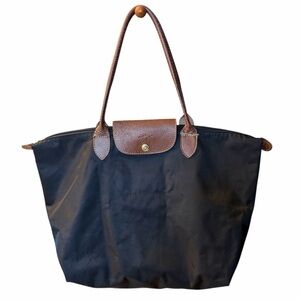 Longchamp Black and Brown Tote Bag